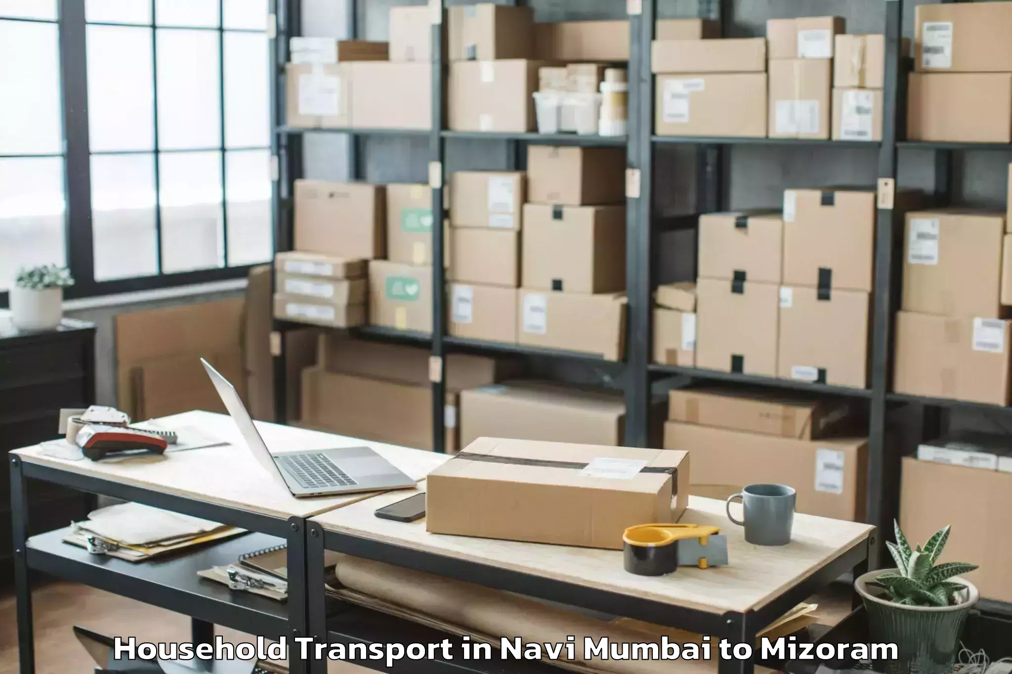 Affordable Navi Mumbai to Zawlnuam Household Transport